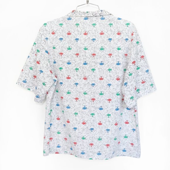 Vintage Palm Tree Print Button Down Top - Picture 2 of 4